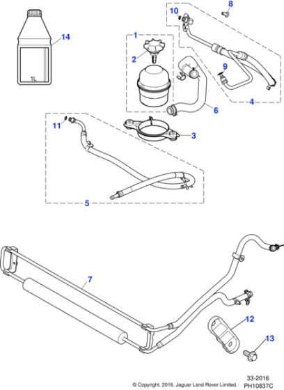 C2P4421 - Jaguar Power steering hose