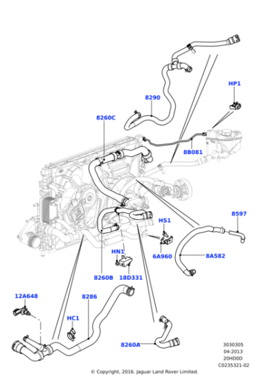 LR044291 - Land Rover Hose