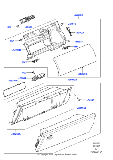 FFB501400LYR - Land Rover Compartment - Glove - Co-Driver