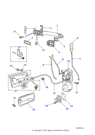 FQJ103240 - Land Rover Latch assembly-front door