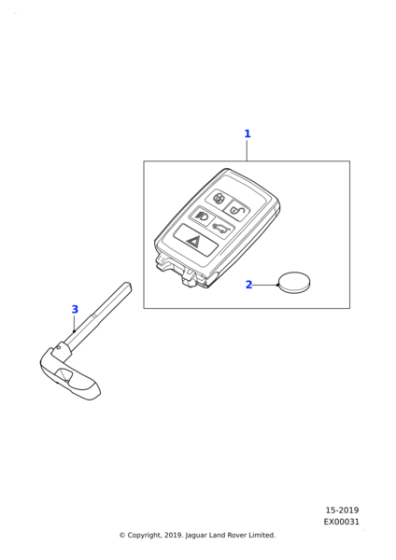 T2H45158 - Jaguar Key fob transmitter