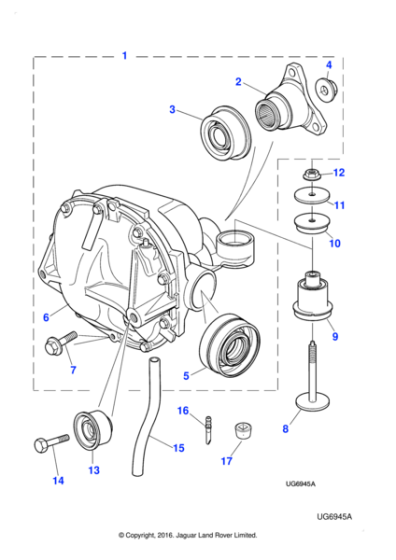 XR85967 - Jaguar Pinion nut