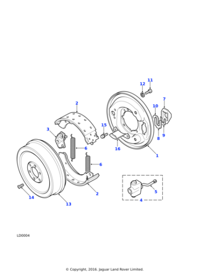 37H4558L - Land Rover Adjuster assembly-transfer box brake shoe