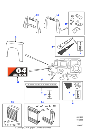 8510207 - Land Rover Kit - Fixing Parts