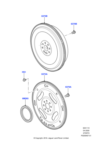LR024833 - Land Rover Flywheel And Ring Gear