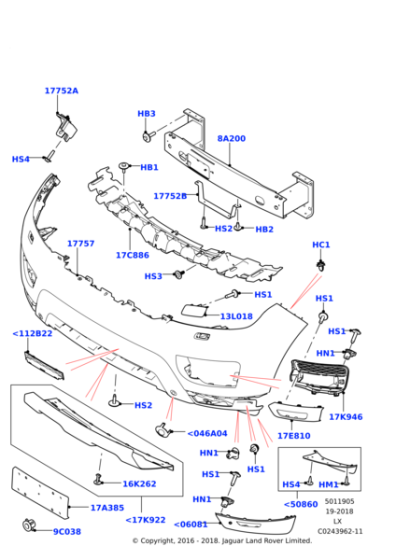 LR045028 - Land Rover Bumper