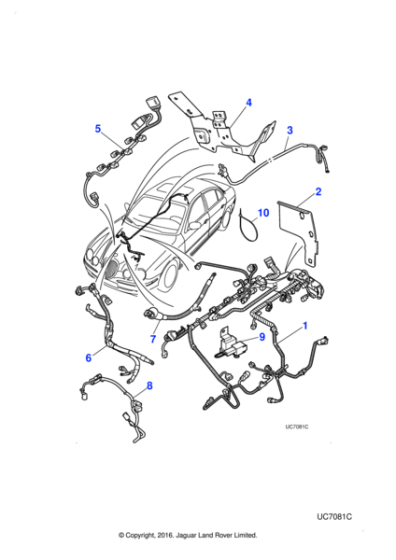 XR89491 - Jaguar Fuel injector harness