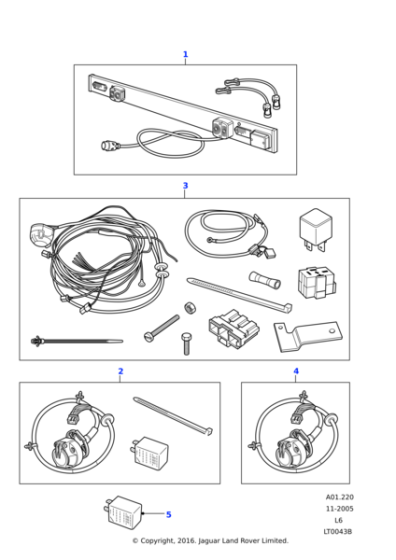 YWJ500070 - Land Rover Kit-electrical assembly towing kit