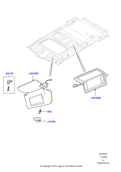 EGP000050PVA - Land Rover Retainer - Sun Visor