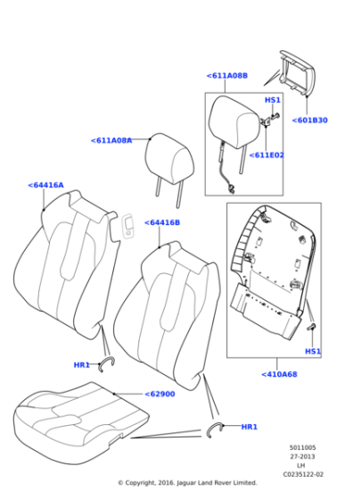 LR074828 - Land Rover Cover - Front Seat Cushion