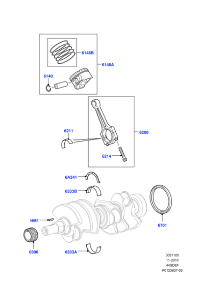 4536876 - Land Rover Kit - Piston Ring