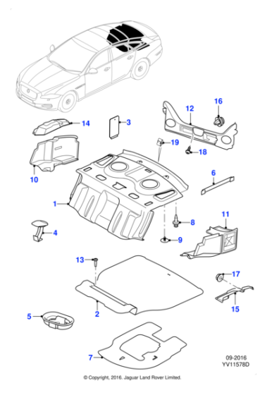 C2D19666 - Jaguar Trunk finisher