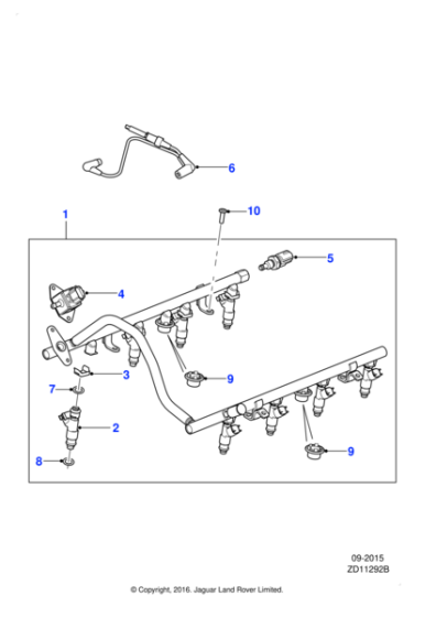 AJ811124 - Jaguar Fuel rail