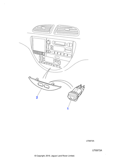 XR89910AEK - Jaguar Seat heater switch bezel