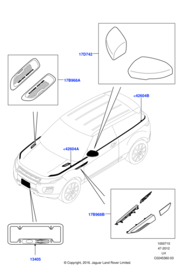 Licence Plate Frame - Slimline, Range Rover, Chrome finish