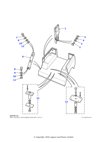 347844 - Land Rover Bracket-rear seat belt anchorage