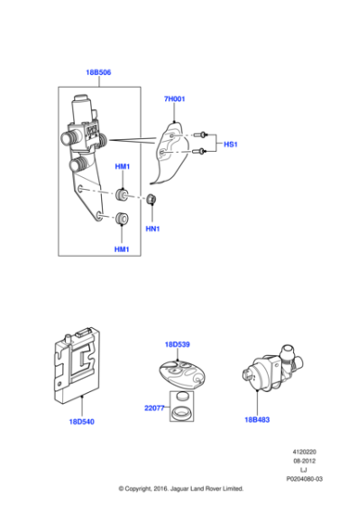 LR016848 - Land Rover Valve