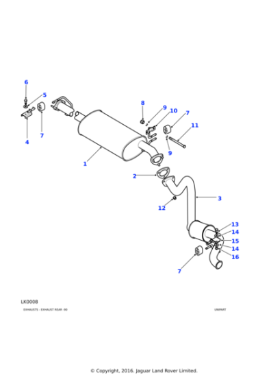WCG103020 - Land Rover Rear assembly exhaust system