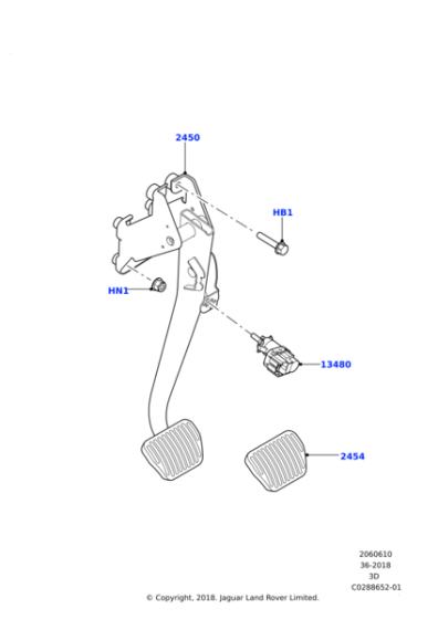 LR129227 - Land Rover Pedal And Bracket