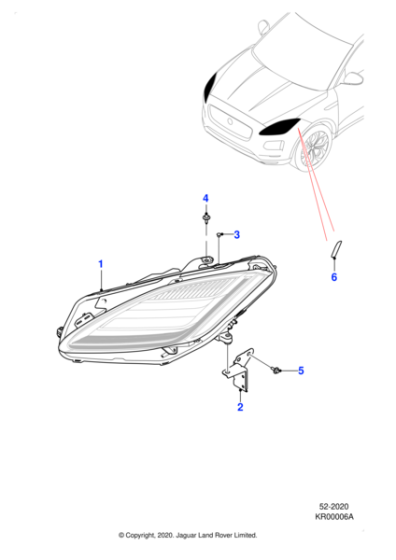 J9C20687 - Jaguar Headlamp