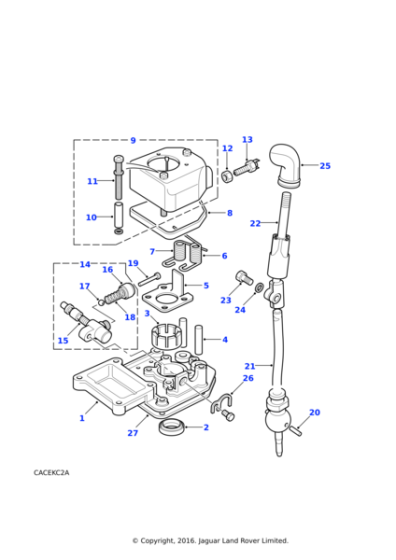 UKJ100510PMA - Land Rover Knob assembly-change manual transmission