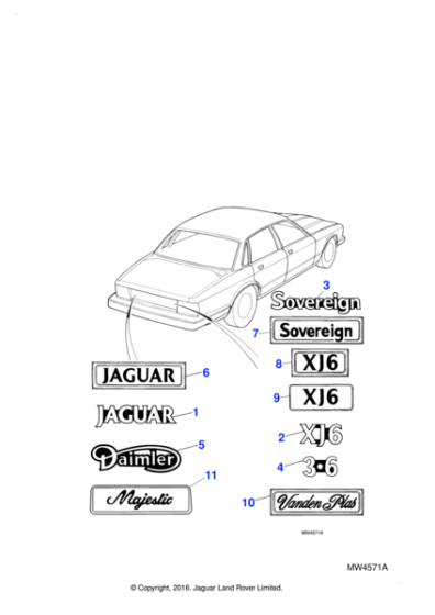 BEC10680 - Jaguar Trunk lid plaque