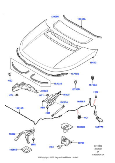 LR138439 - Land Rover Cable - Hood Control