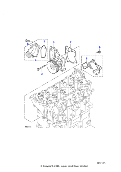 PEB102470L - Land Rover Pump assembly-engine coolant