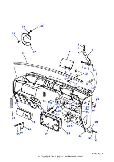 399518 - Land Rover Strip-beading-dash assembly