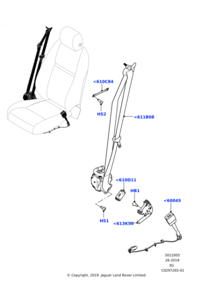 LR134554 - Land Rover Buckle - Seat Belt