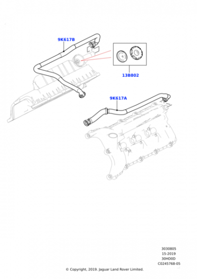 LR057206 - Land Rover Tube - Breather