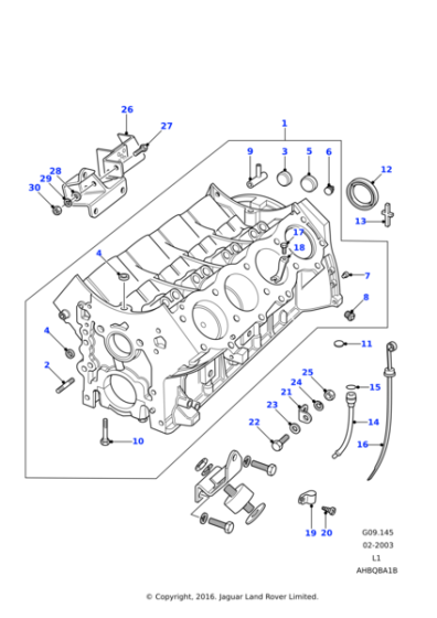 602130 - Land Rover Setscrew-cylinder block main bearing cap