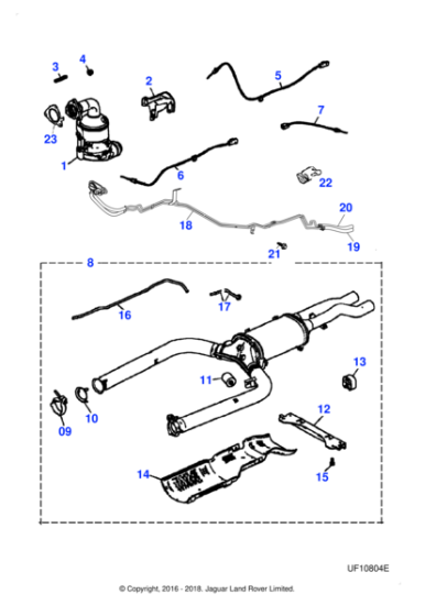 XR856857 - Jaguar Front pipe and particulate filter