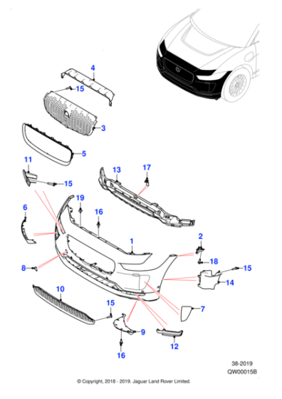 T4N23304 - Jaguar Air duct/cover support bracket