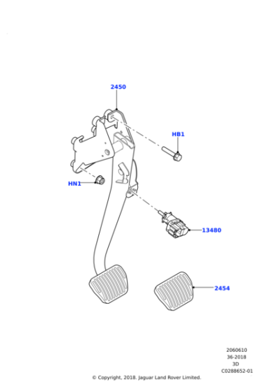 LR129225 - Land Rover Pedal And Bracket