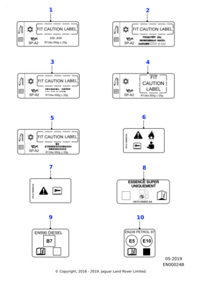 T4N8108 - Jaguar Fuel label