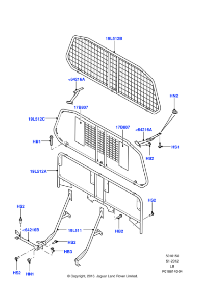LR008478 - Land Rover Partition - Loading Compartment