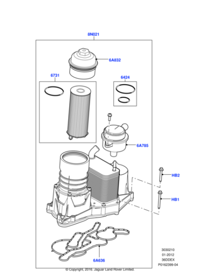 LR006427 - Land Rover Oil Cooler And Filter