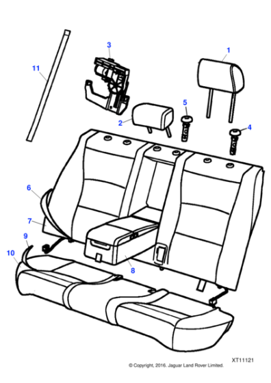 C2C39999NED - Jaguar Seat squab armrest