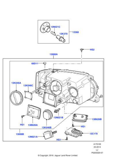 LR010788 - Land Rover Cover - Bulb