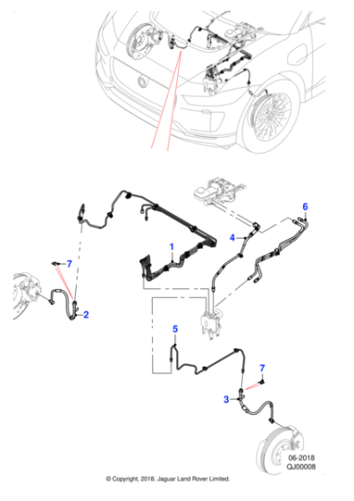 T4K9833 - Jaguar Brake pipe