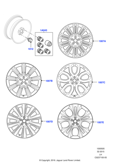 Alloy Wheel - 20" Style 5024, 5 split-spoke, Satin Polished 