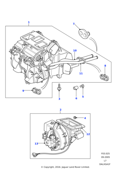JEC103850 - Land Rover Heater assembly