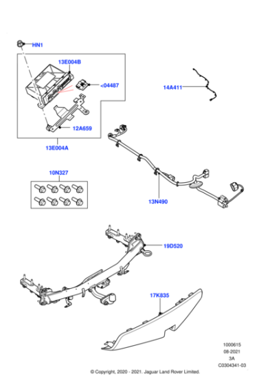 Towing System - Towing Valance, 5+2 Seat with Space Saver Spare Wheel AWD or 5+2 Seat FWD, 20MY onwards