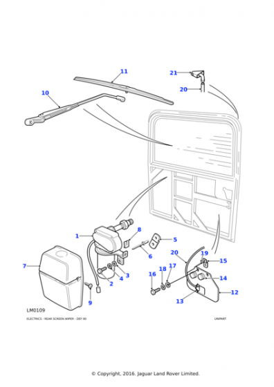 BTR3792LCS - Land Rover Cover-backlight wiper motor