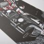 JGAP438MXA - Jaguar Heritage Art Print - Black and Red (A3)