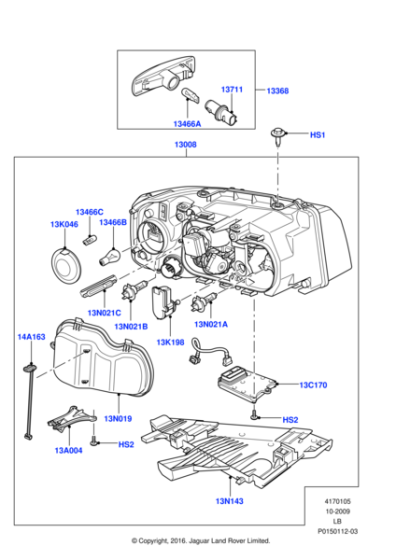 LR057303 - Land Rover Headlamp