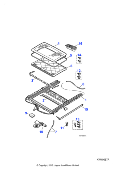 C2C31835 - Jaguar Sunroof glass panel