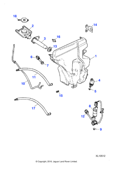 C2C36139 - Jaguar Screenwash reservoir link lead