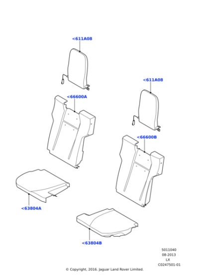 LR042845 - Land Rover Cover - Seat Back